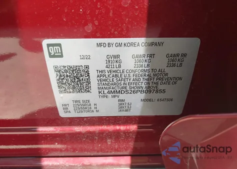 2023 Buick Encore Gx Select Fwd from USA, damaged, VIN KL4MMDS26PB097855